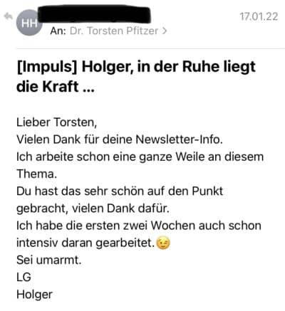 Newsletter Dr. Pfitzer Feedback