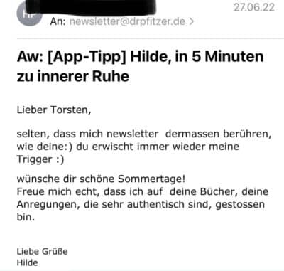 Newsletter Dr. Pfitzer Feedback